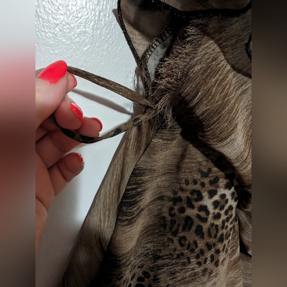 PLUS SIZE 2X waterfall layered dress animal print - Picture 7 of 8